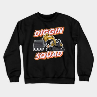 Funny Excavator and Construction Worker Heavy Equipment Crewneck Sweatshirt